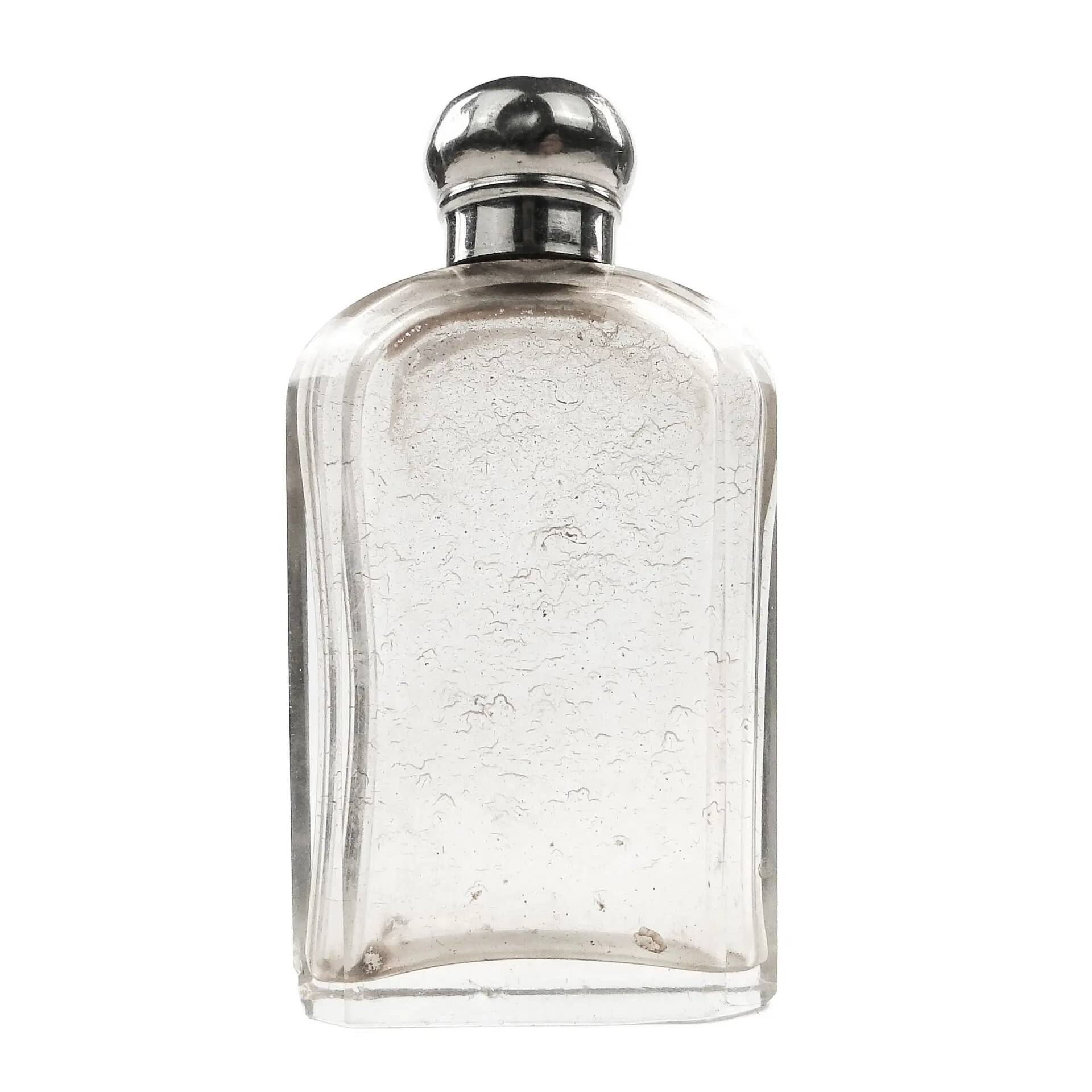 Art Deco hip flask, crystal, France, 1930s