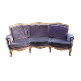 Sofa Voltaire rounded purple velvet