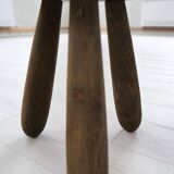 Sculptural stool in stained pine, attributed to Ingvar Hildingsson, Sweden 1970.