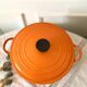 Le Creuset casserole dish in round enameled cast iron 26cm 4 L vintage orange