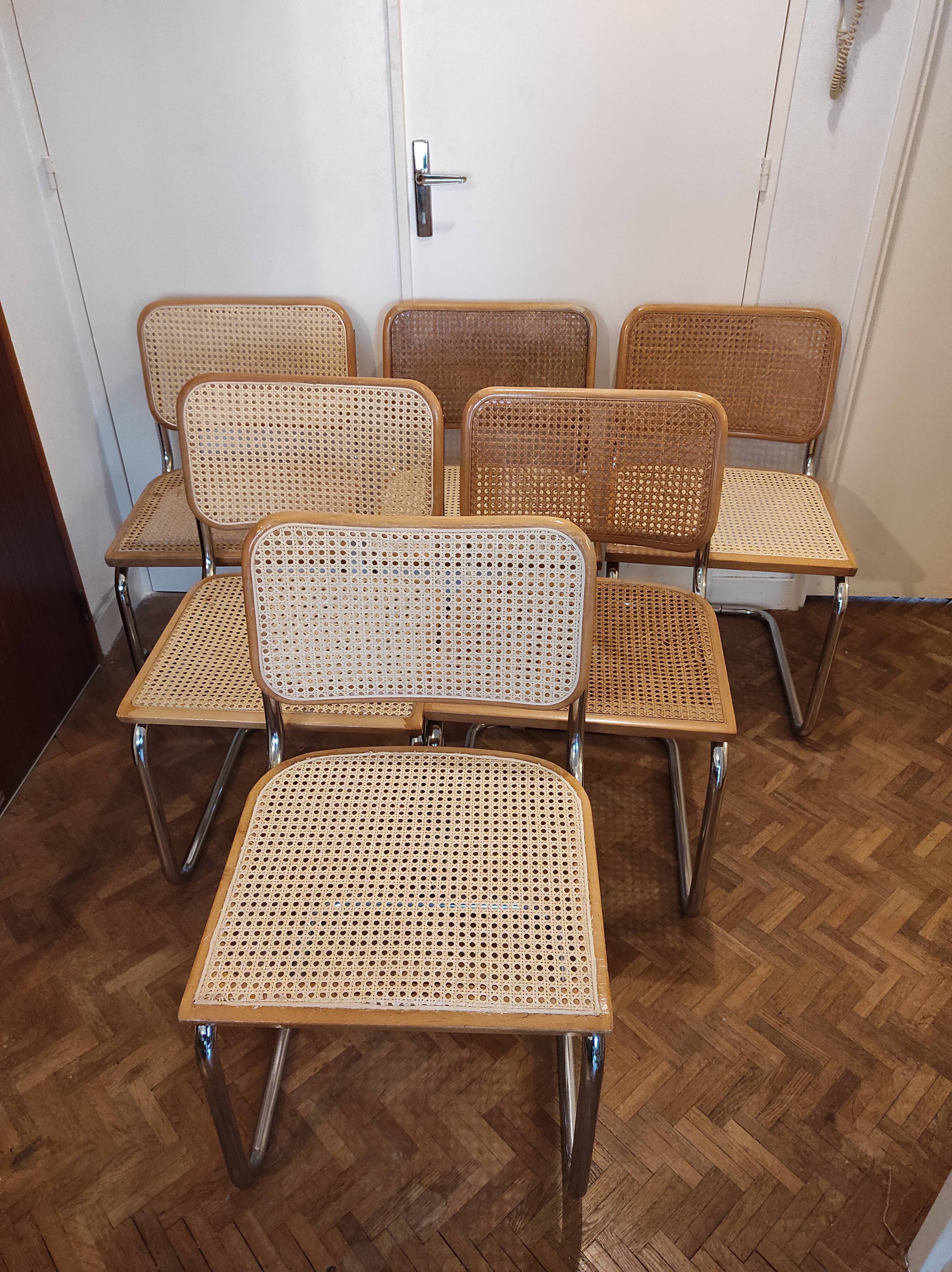 Lot of 6 chairs Breuer cesca b32