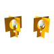 Pair of yellow Space age design table lamps, Italy, 1960s