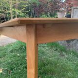 Scandinavian light wood table beveled top