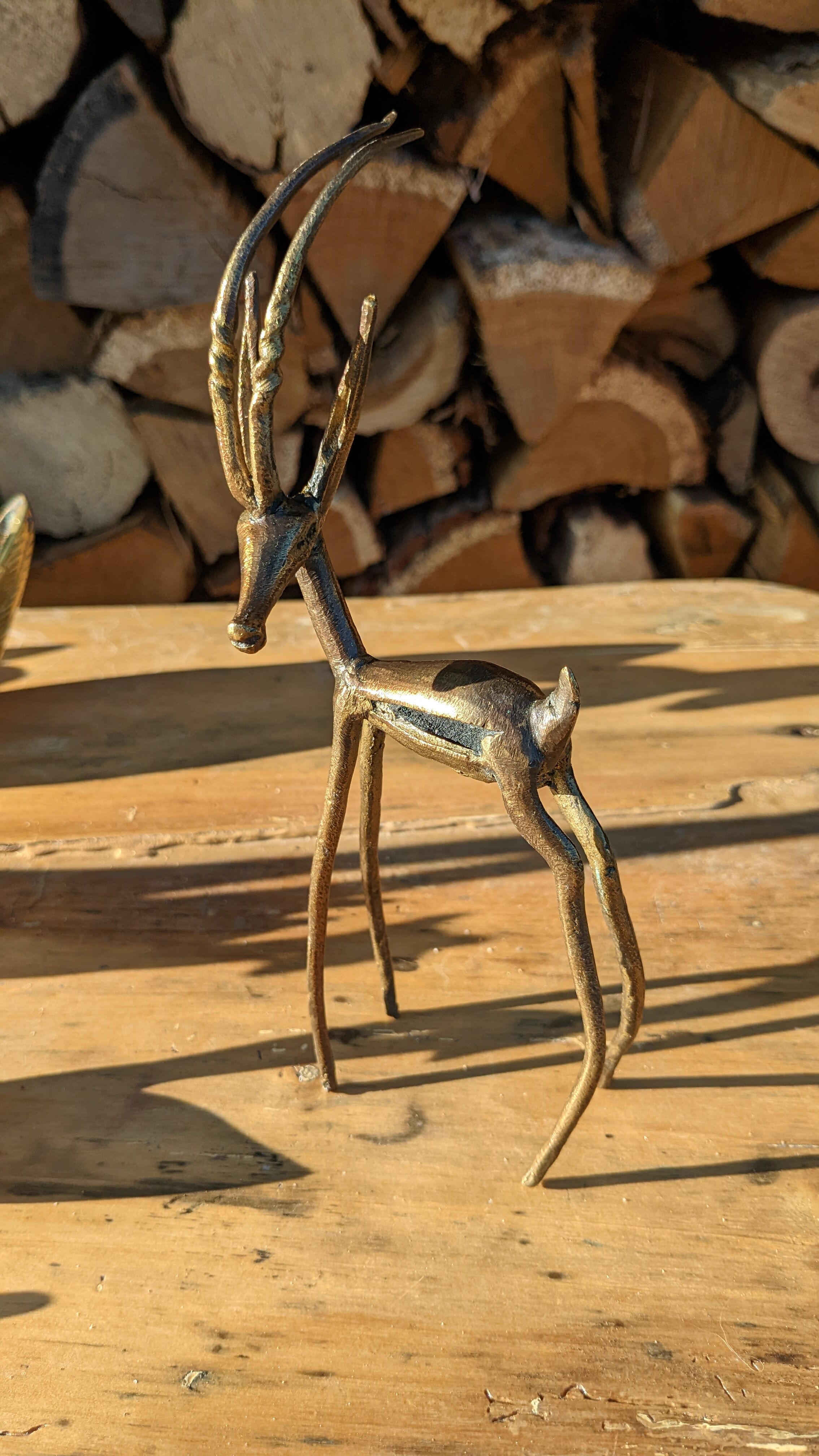 Vintage brass gazelle