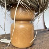 50s wood and straw lamp