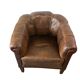 Set of 2 vintage Art Deco individual armchairs/seats in cognac leather.