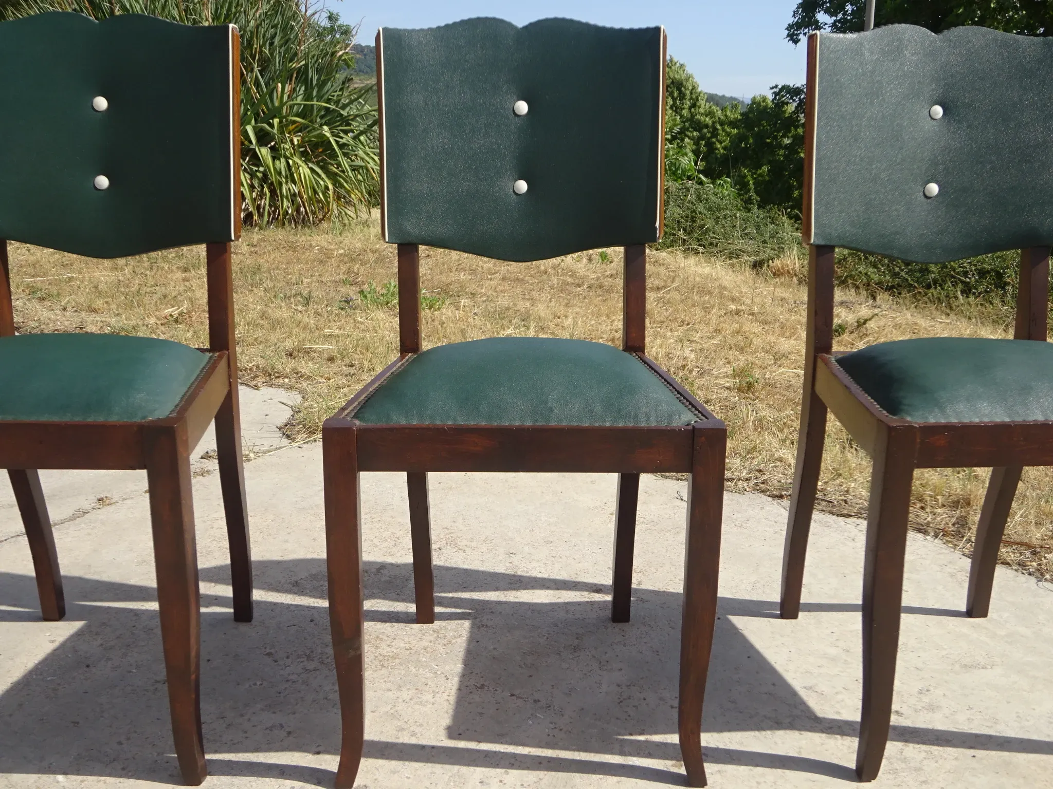 Chaises Art Déco restaurées, lot de 6