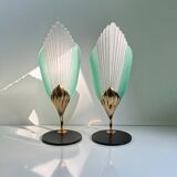 Pair of Nefertiti Murano table lamps