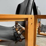 Pair of Scandinavian safari armchairs, 1970s