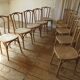 Raw wood bistro chairs.