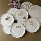 10 Assiettes plates vintage forme poisson