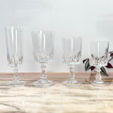 6 verres à eau cristal d'arques modèle louvre