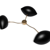 Wall lamp 3 arms Black Shell