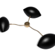 Wall lamp 3 arms Black Shell
