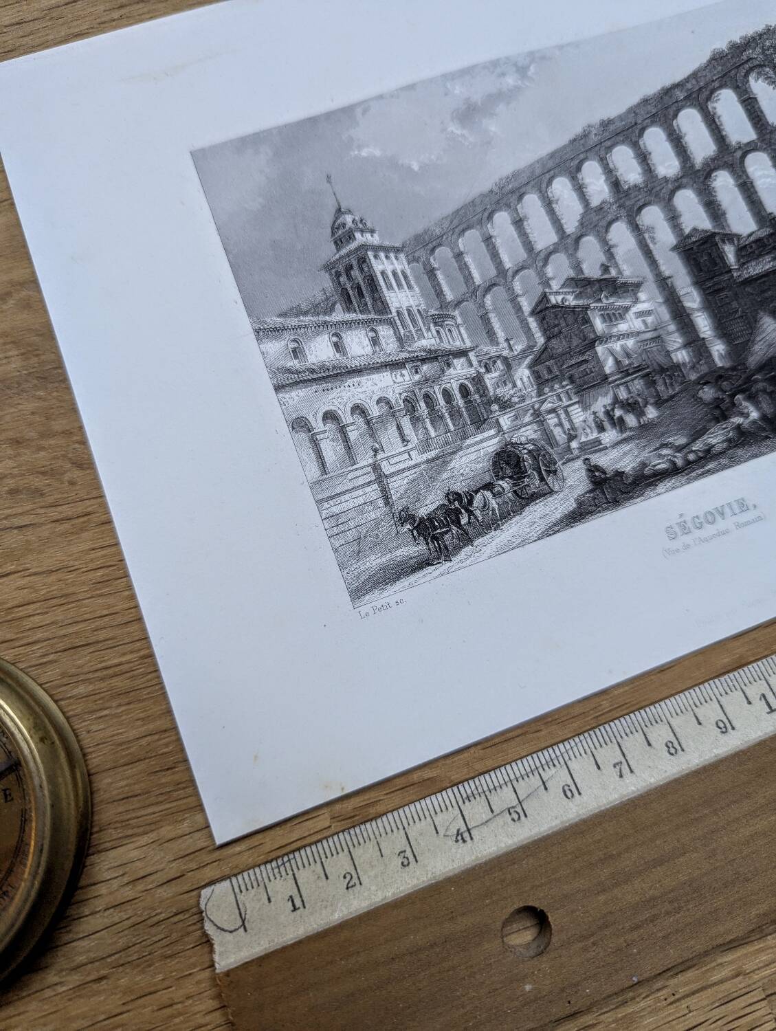 Segovia, Spain, Vintage engraving, printed in 1841.