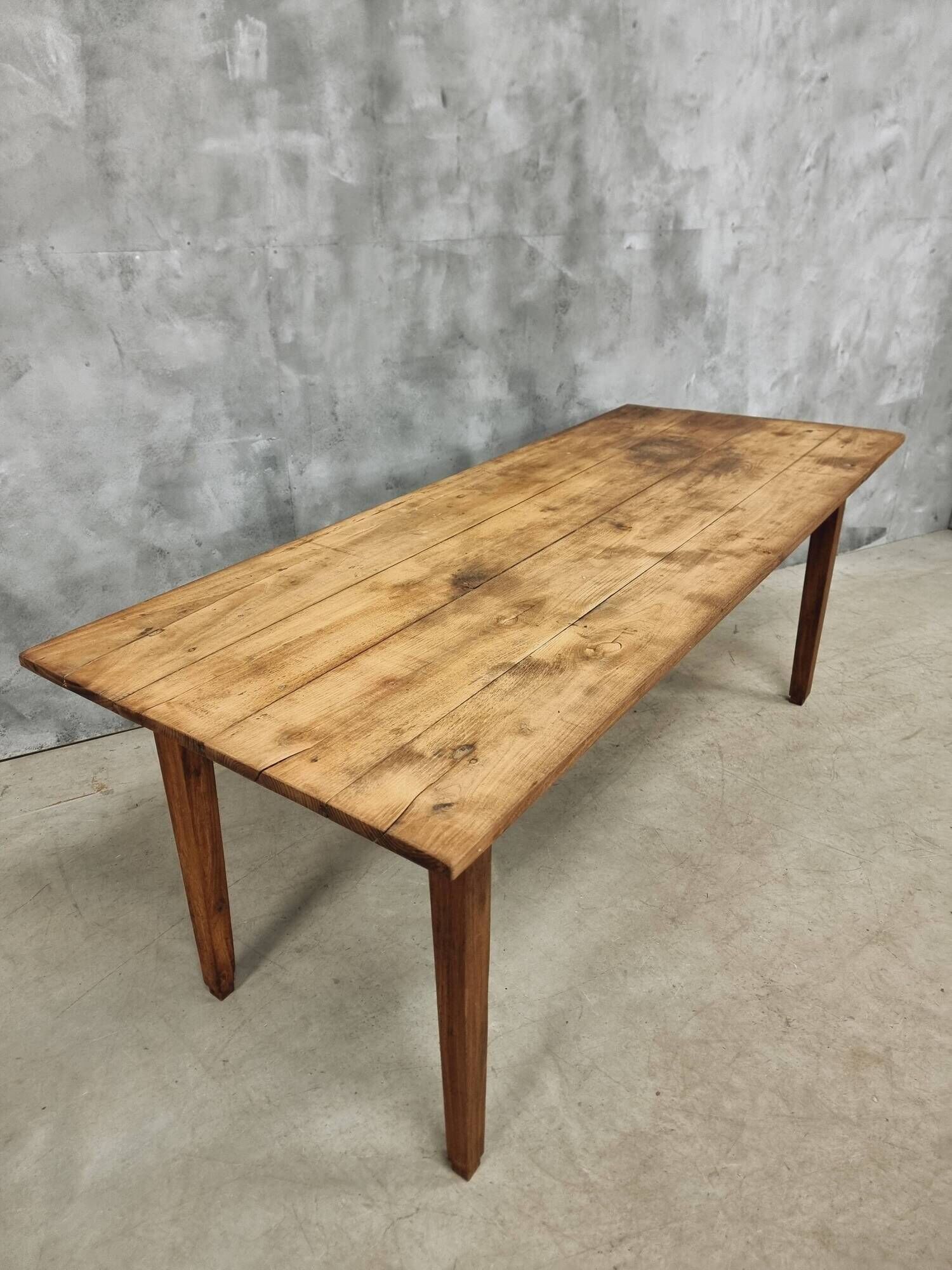 Antique Farmhouse Table French Dining Table in Chestnut Wood 80x200