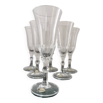 6 new crystal flutes