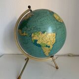 Vintage 1969 globe, tripod glass, Taride world map - 33 cm
