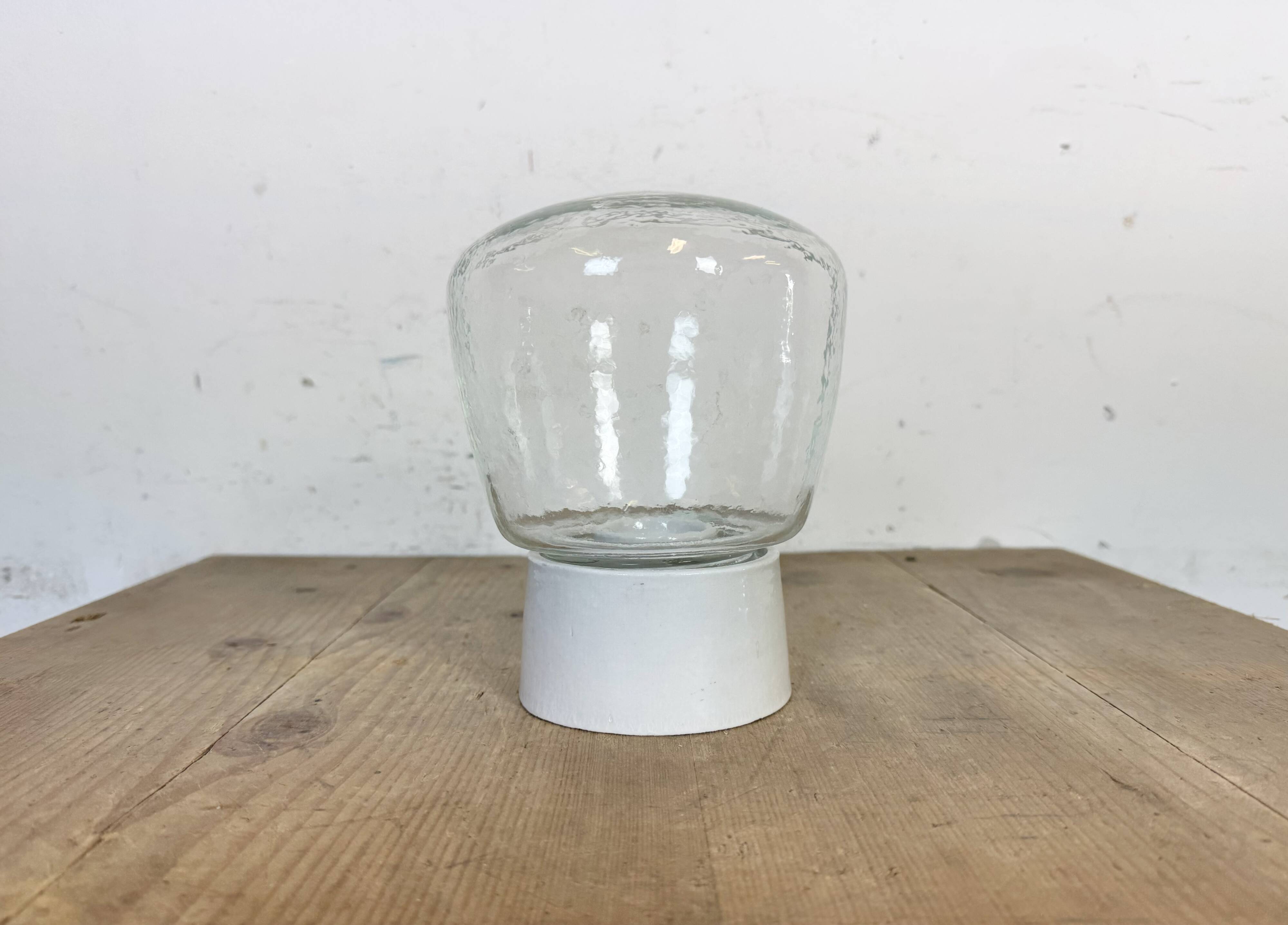 Vintage White Porcelain Ceiling Light, 1970s