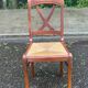 6 Directoire-style dining chairs in solid wood with rush seats from the 1960s.