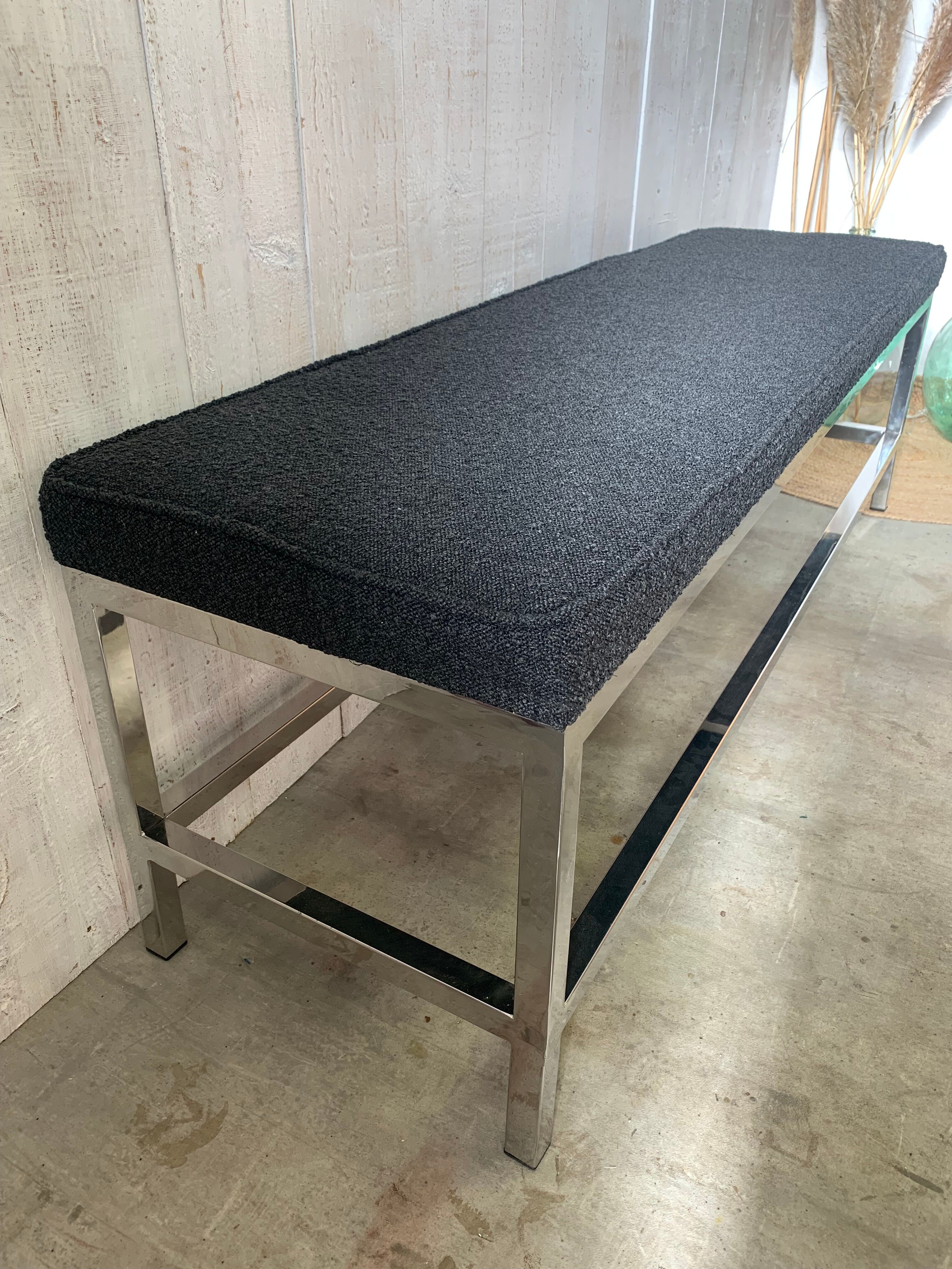Stainless steel bench 70's
