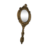 Brass hand mirror 26x11cm