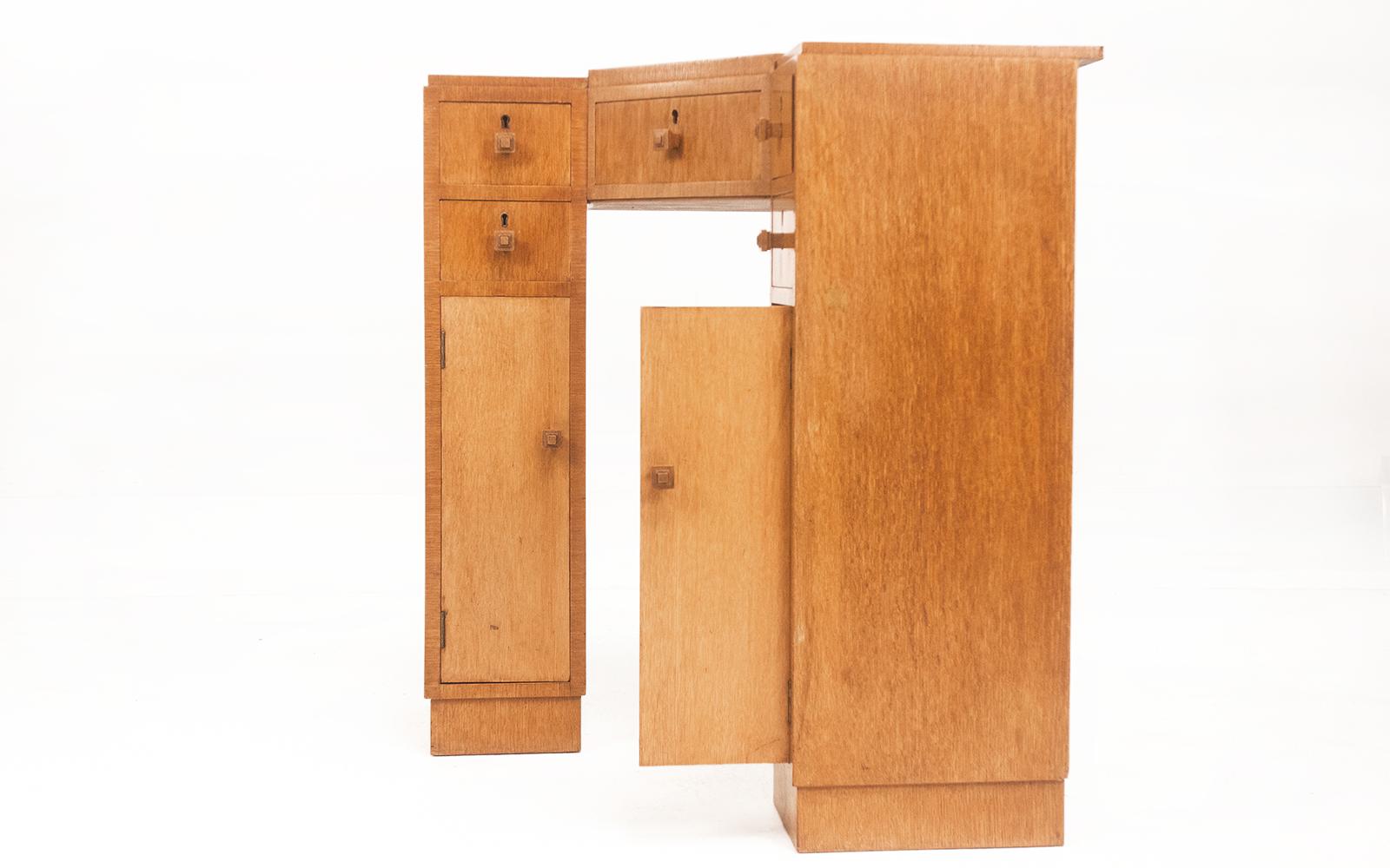 Vintage Art Deco Oak Corner Desk