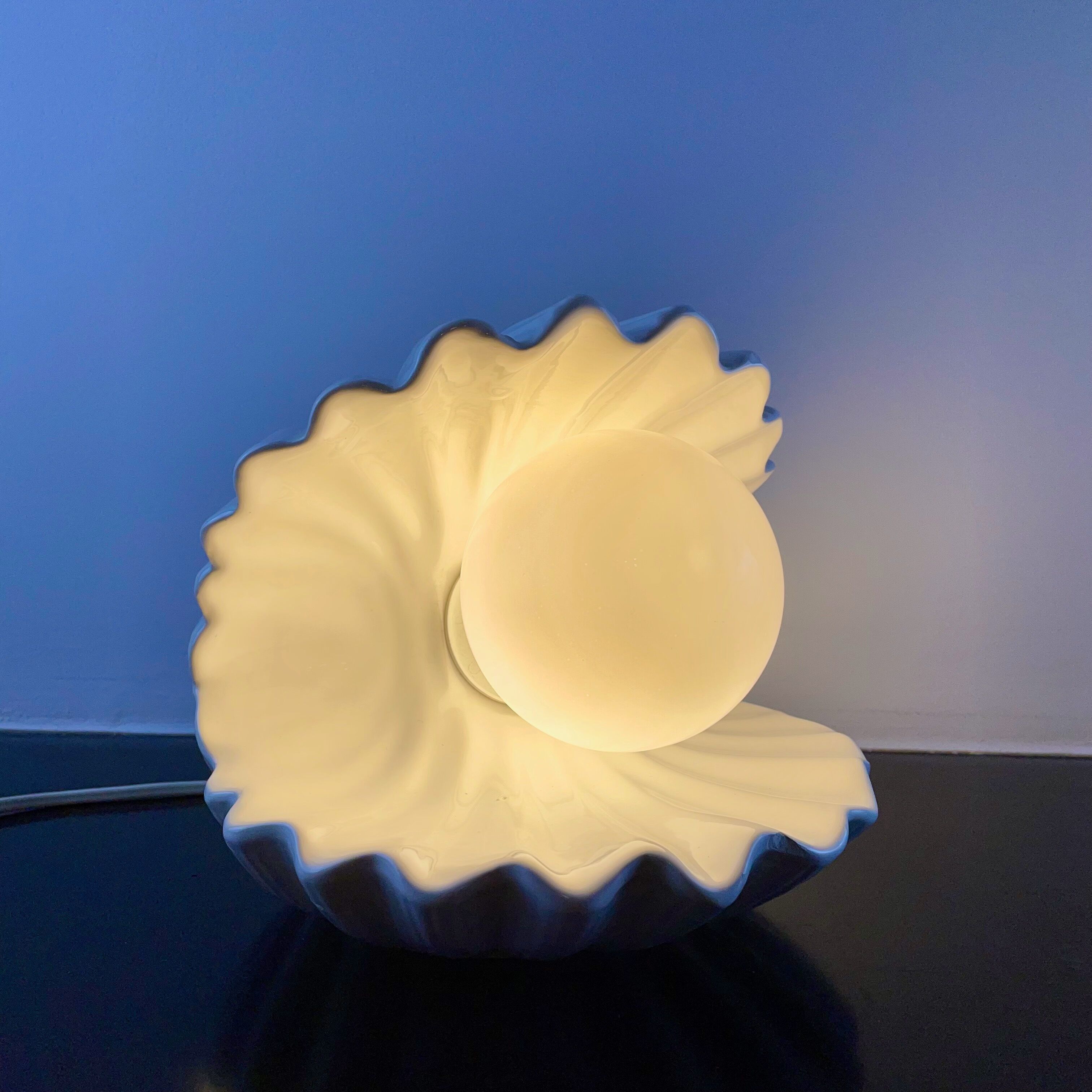Ceramic shell lamp, circa 1970