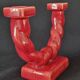Ceramic chandelier, signed LONGCHAMP, twisted old red