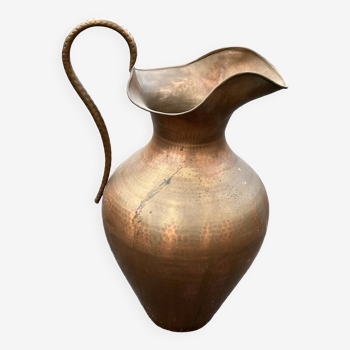 Large vintage art deco copper vase
