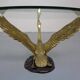 French Swan Coffee Table in Brass and Glass, 1960s