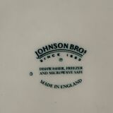 12 octagonal dessert plates in blue and yellow green English porcelain Johnson Brothers