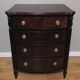 Chest of drawers 4 drawers in walnut and blackened wood.