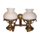Glass brass globe sconce