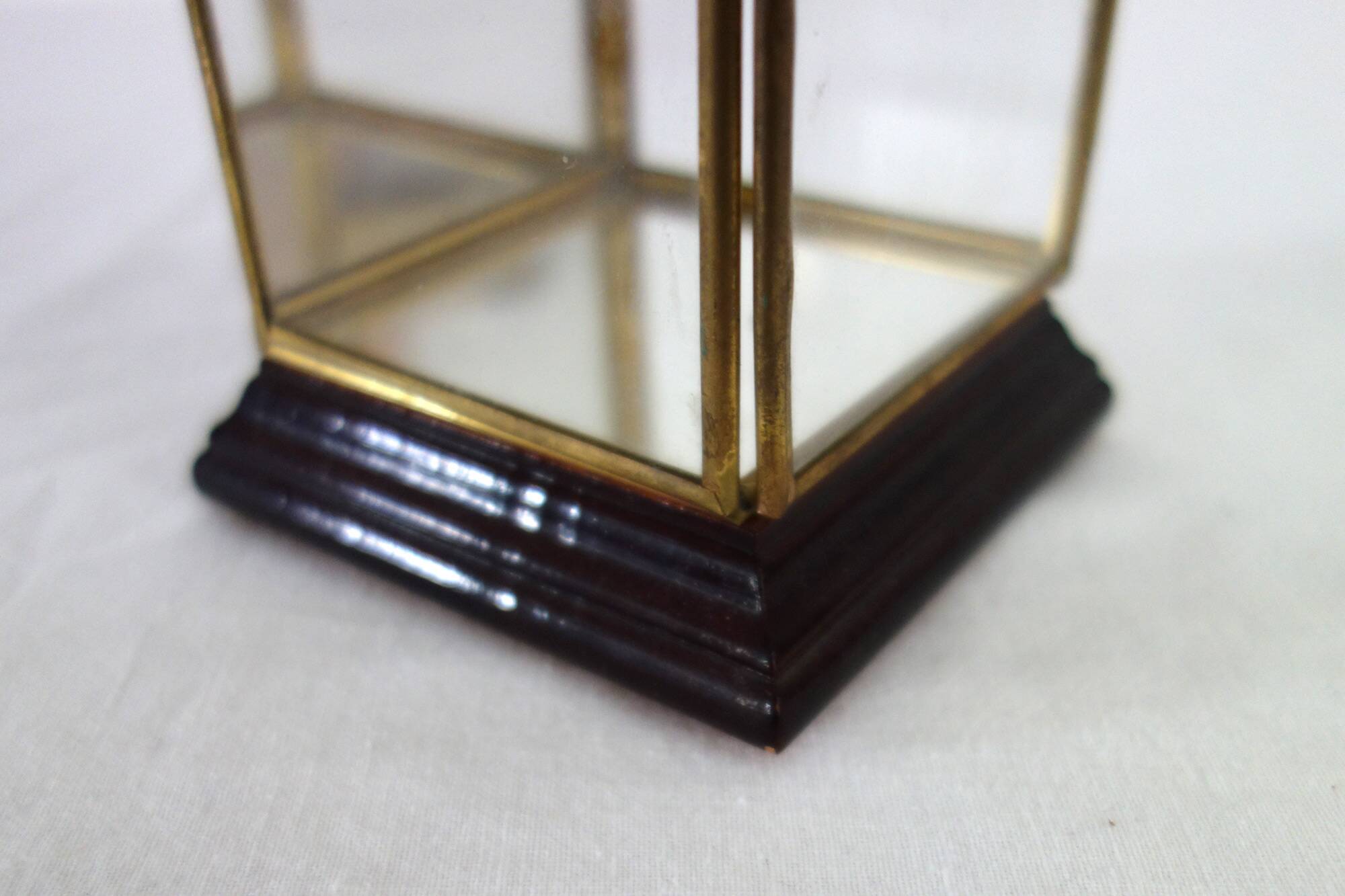 Vintage display case for miniature or jewelry brass and glass