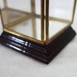 Vintage display case for miniature or jewelry brass and glass
