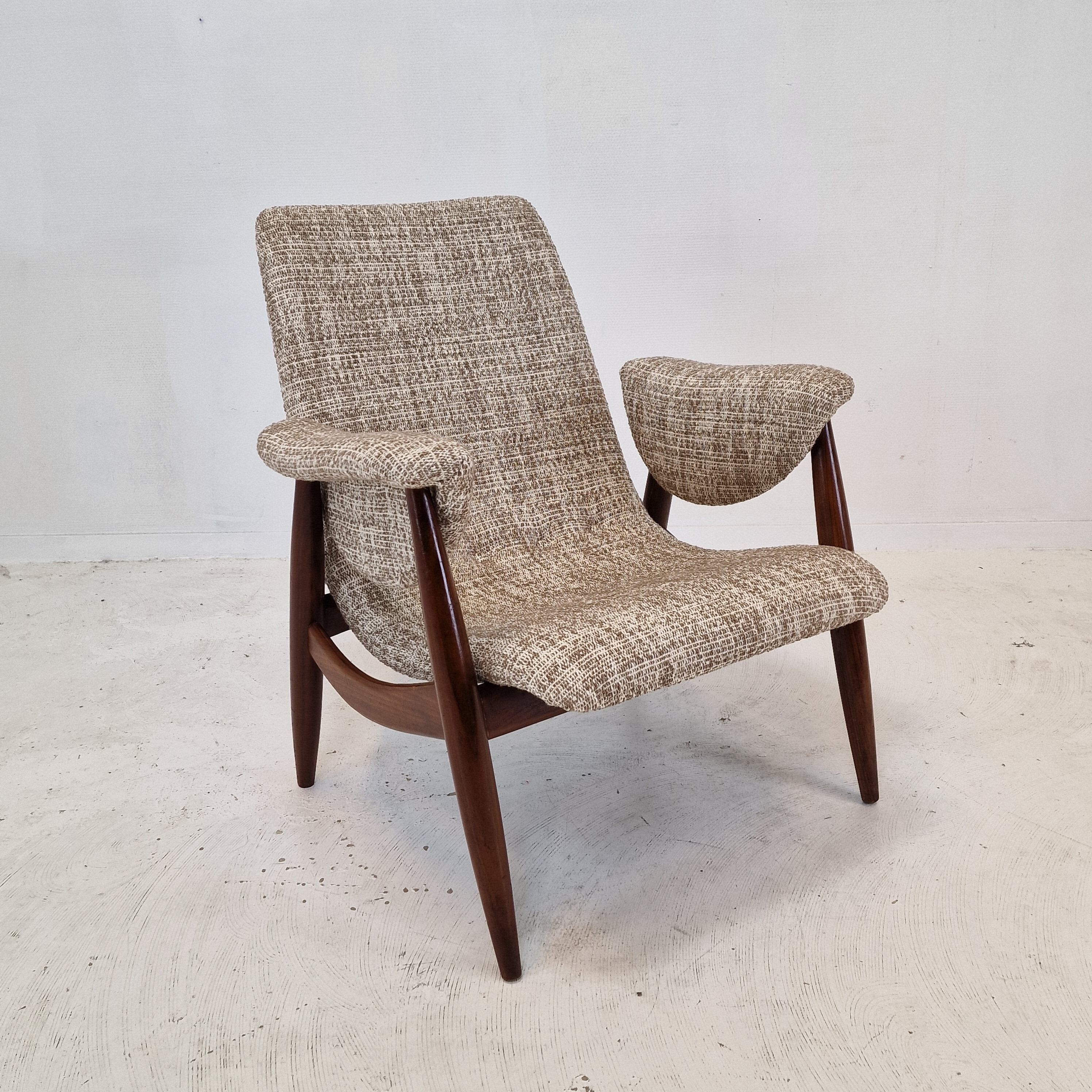 Midcentury Teak Wébé Armchair by Louis Van Teeffelen, 1960's