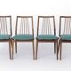 Ensemble de 4 chaises de salle à manger Casala, Allemagne années 1960, chaises en hêtre de style mid-century.