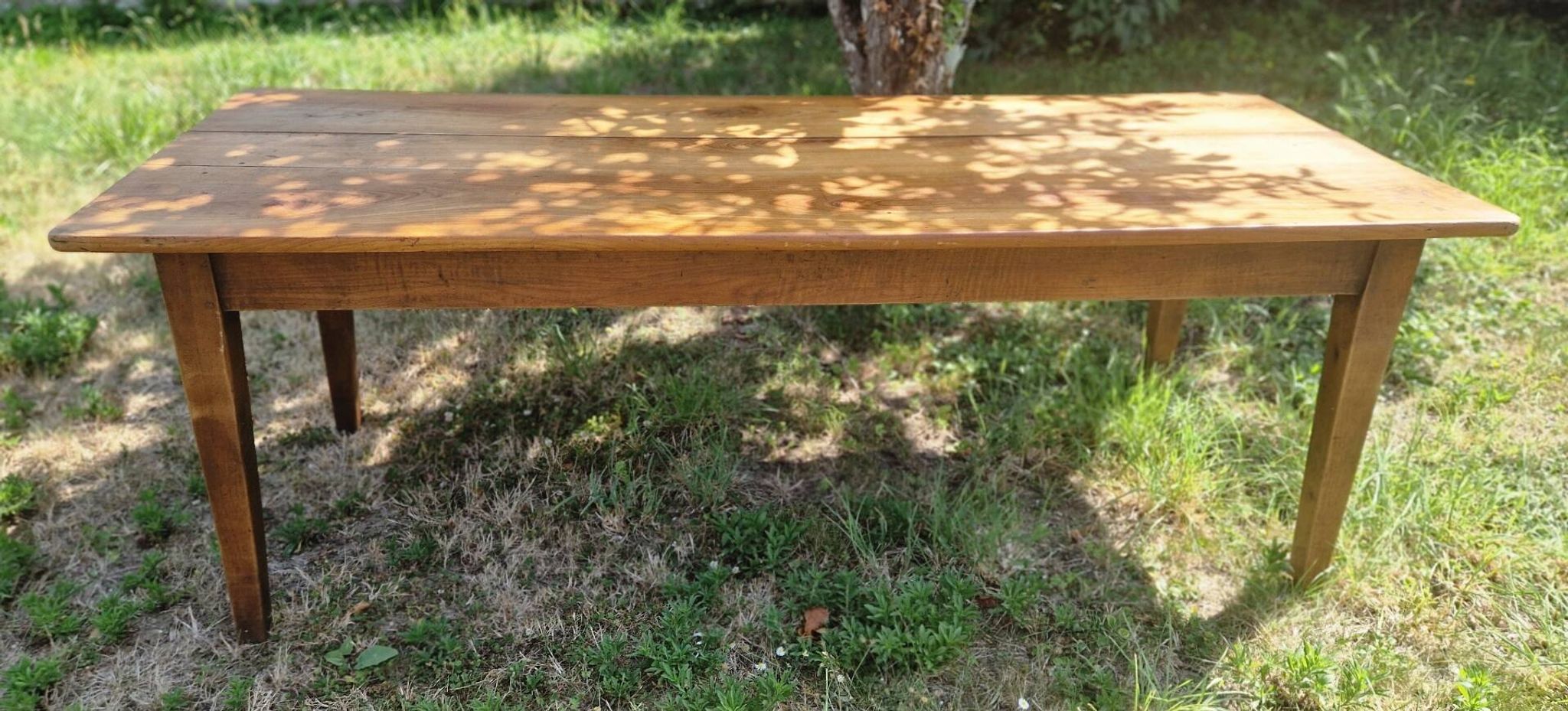 Table de ferme ancienne en merisier 204 x 81 cm