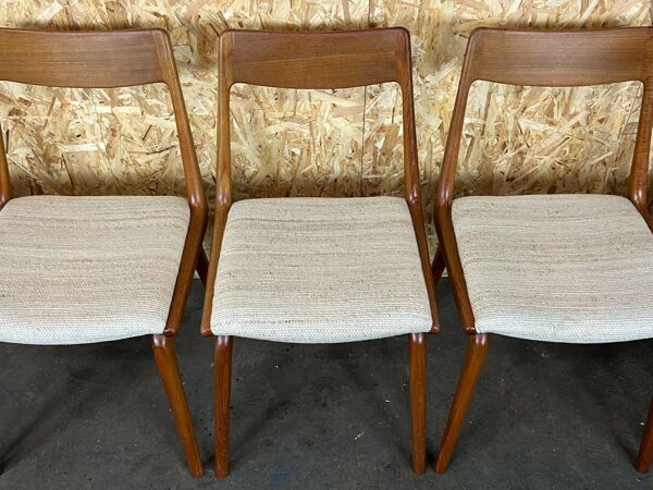 Lot de 5 chaises Boomerang Alfred Christensen Slagelse Møbelværk teck années 60 70