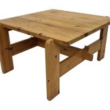 Vintage coffee table pinewood minimalist 1970s design