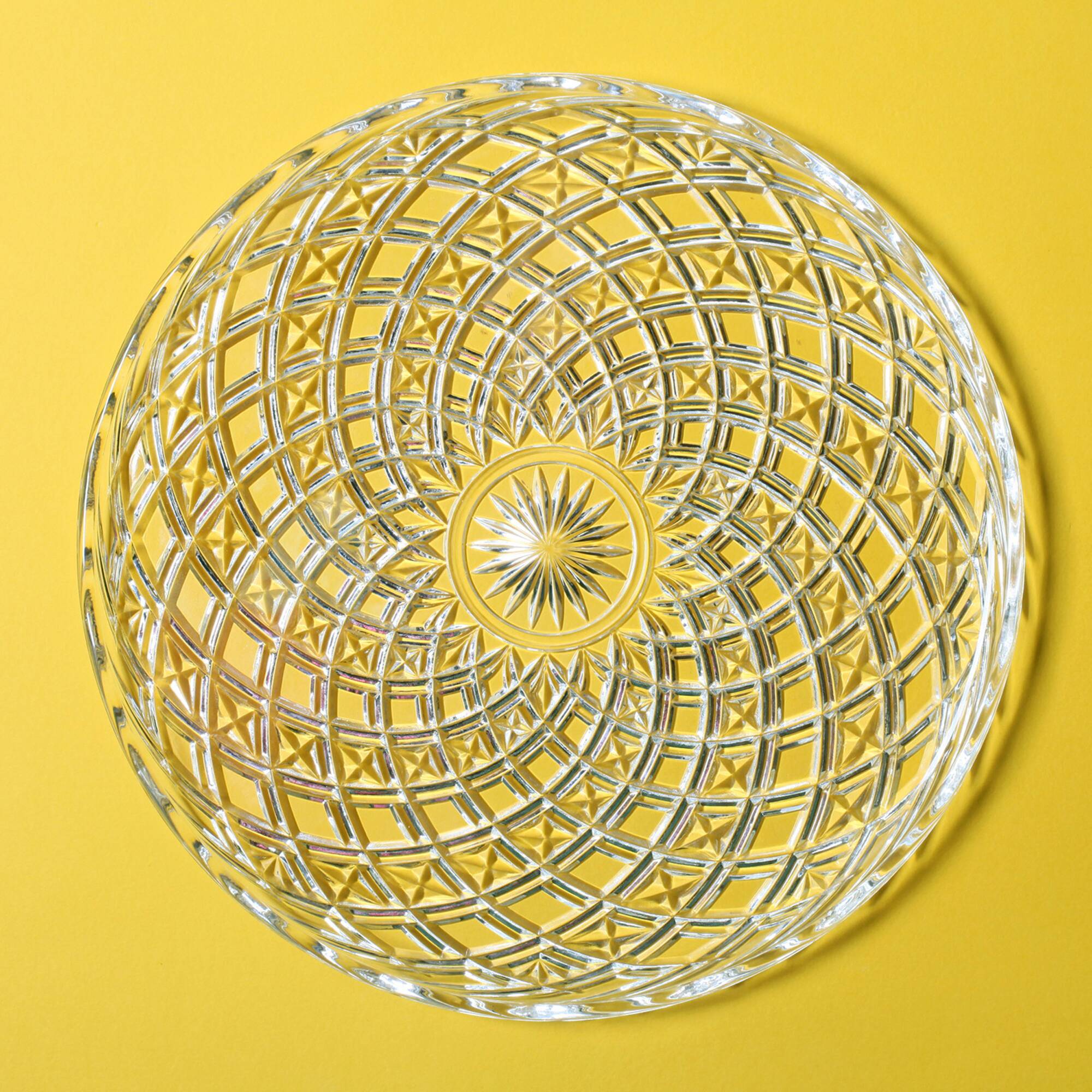 Vintage Pressed Glass Platter: Mid-Century Serving Large Plate, Italy 1970s