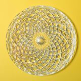 Vintage Pressed Glass Platter: Mid-Century Serving Large Plate, Italy 1970s