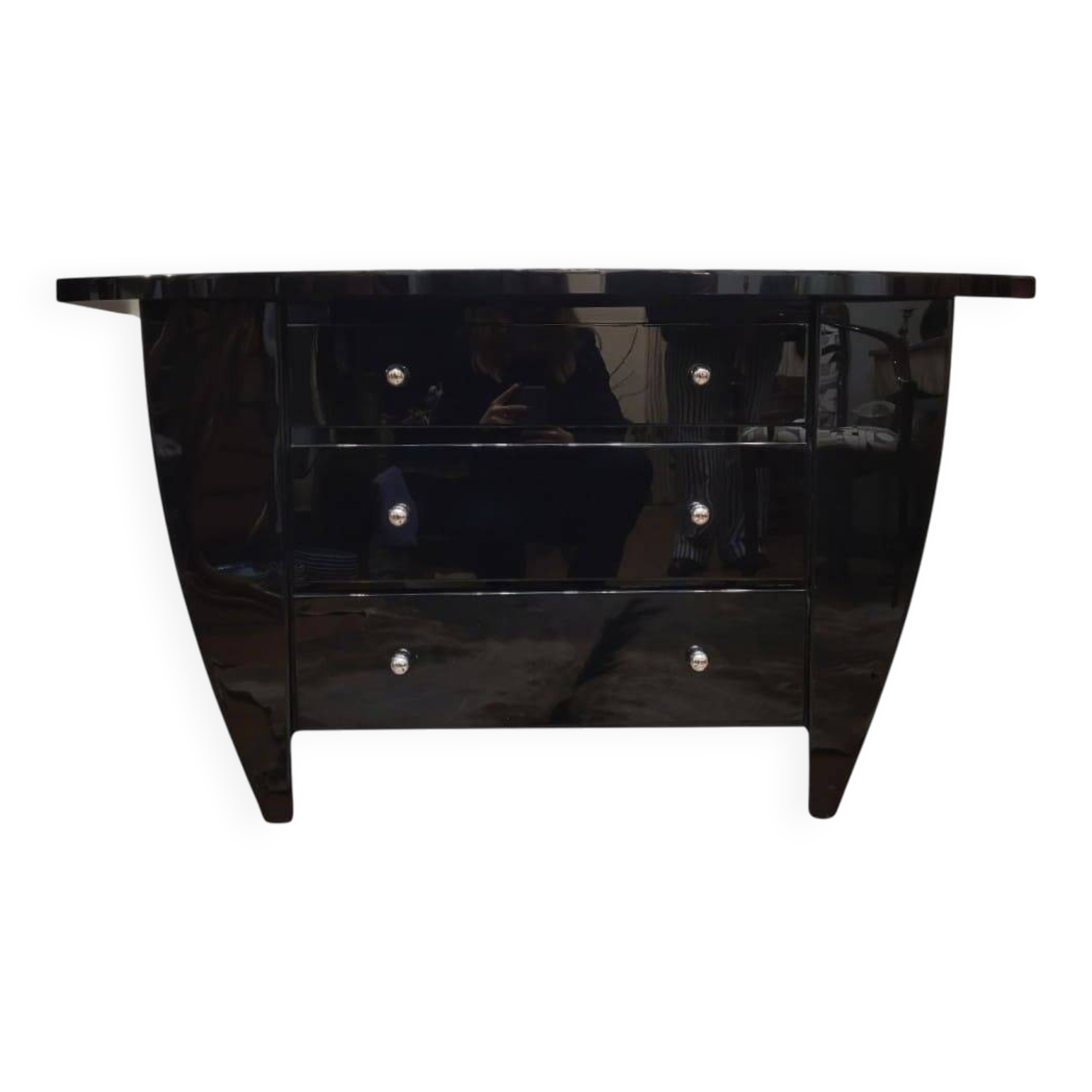 Lacquered wooden chest of drawers, David Lange, Mid-century, 1970s – France