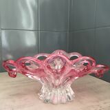 Coupe à fruit en verre soufflé rose