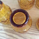 Set of 6 amber glasses