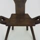Brutalist tripod chair in raw wood. Solid wood chair. 1960s.