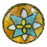 Ancien Dessous De Plat Style VALLAURIS Céramique Multicolore Made France #B774