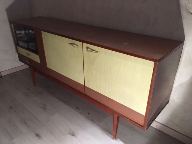 A large scandinavian style vintage wood formica deco 60/70s