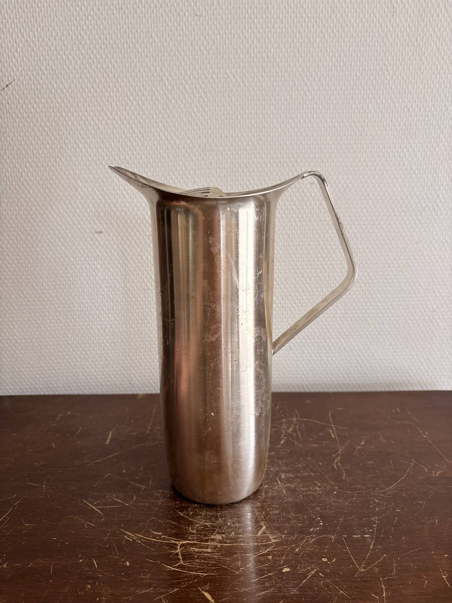 Pichet Carafe Water Modernist Silver Metal Bruckmann Germany Mid Century